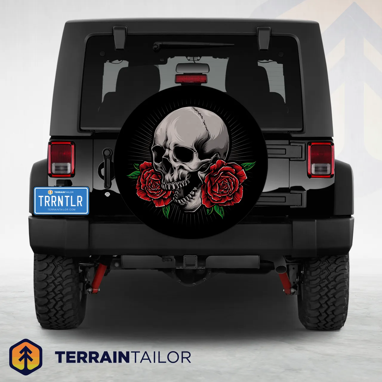 Skull and Roses Tire Cover