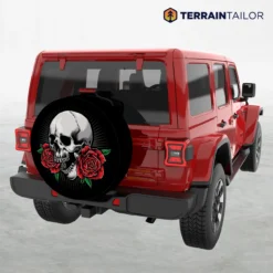 Skull and Roses Tire Cover