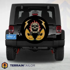 Smiley Face & Skull Fusion Tire Cover