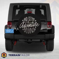 “And So the Adventure Begins” Spare Tire Cover