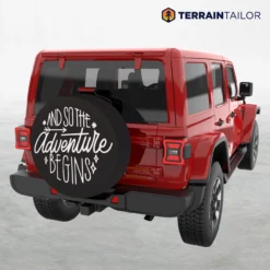 “And So the Adventure Begins” Spare Tire Cover