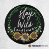 Stay Wild Sunflower Spare Tire Cover – Floral Boho Design