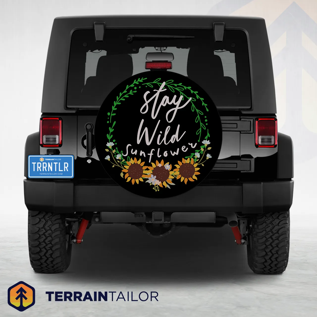 Stay Wild Sunflower Spare Tire Cover – Floral Boho Design