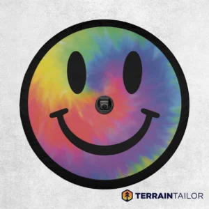 Tie-Dye Smiley Face Spare Tire Cover