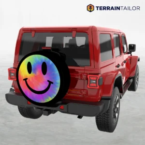 Tie-Dye Smiley Face Spare Tire Cover