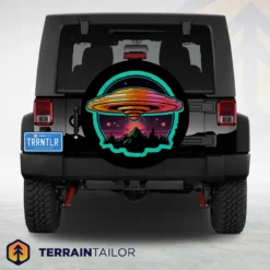 UFO Mountain Night Spare Tire Cover