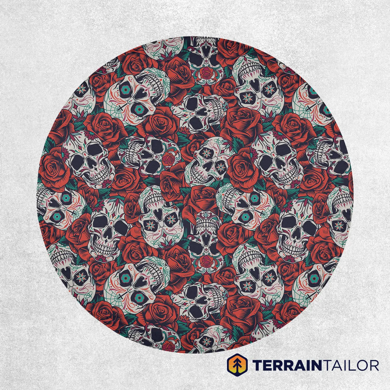 Day of the Dead Sugar Skull Pattern Tire Cover