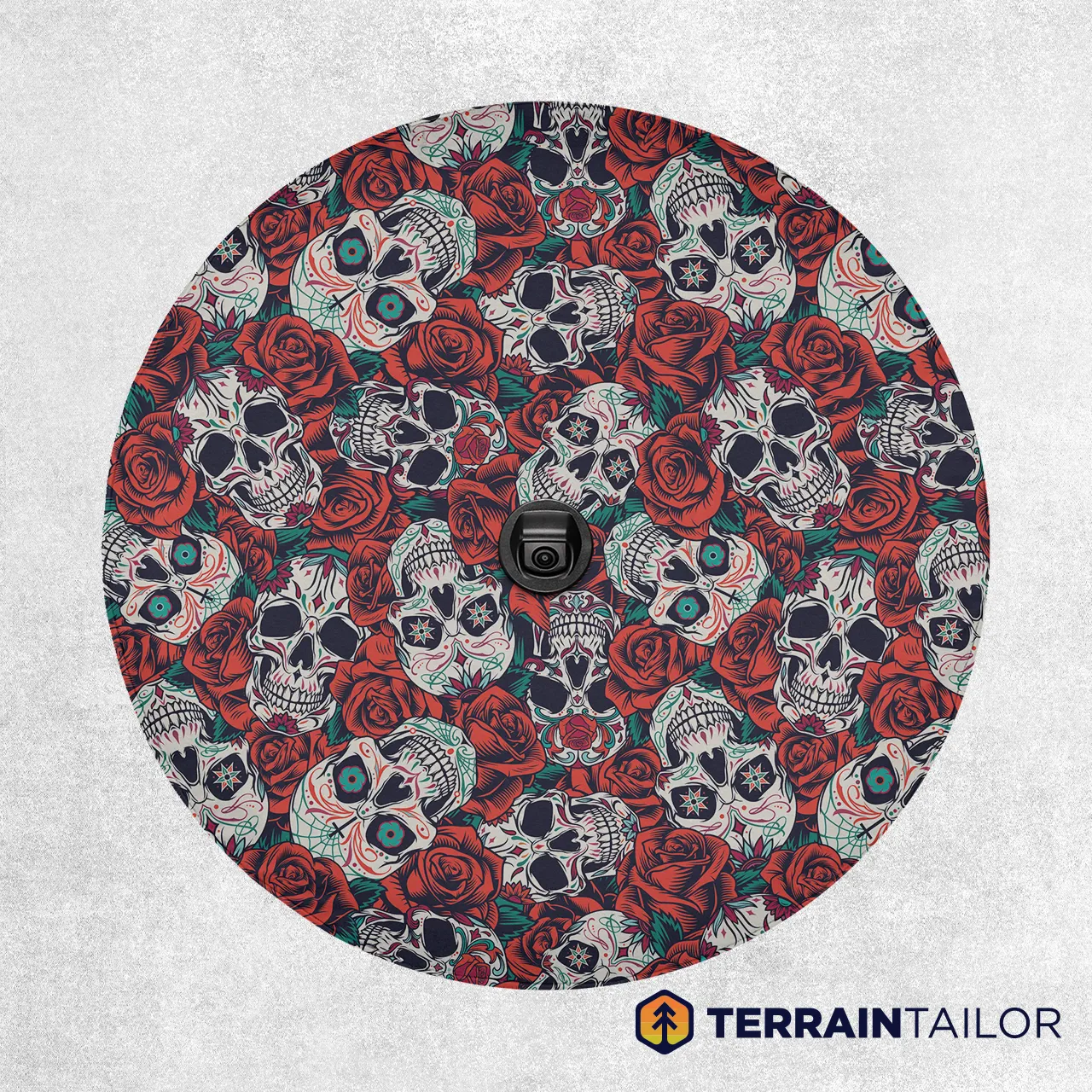 Day of the Dead Sugar Skull Pattern Tire Cover