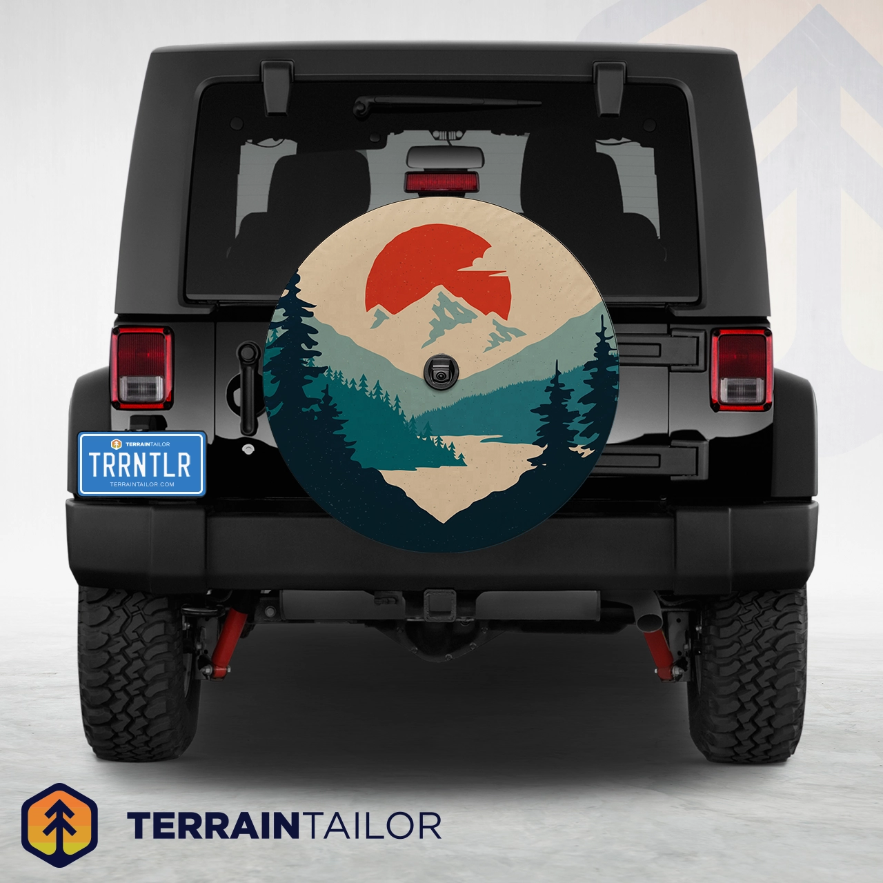 Vintage Mountain Landscape Spare Tire Cover