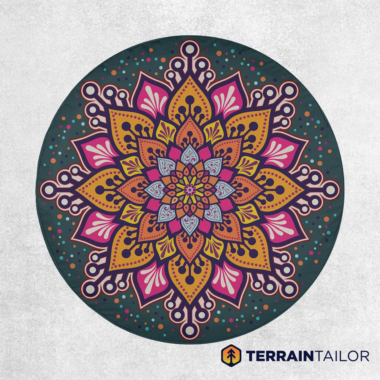Vivid Mandala Tire Cover – Colorful, Symmetrical, and Eye-Catching