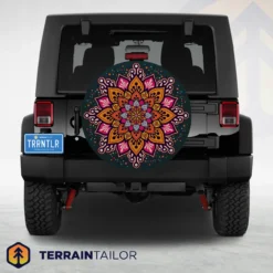 Vivid Mandala Tire Cover – Colorful, Symmetrical, and Eye-Catching