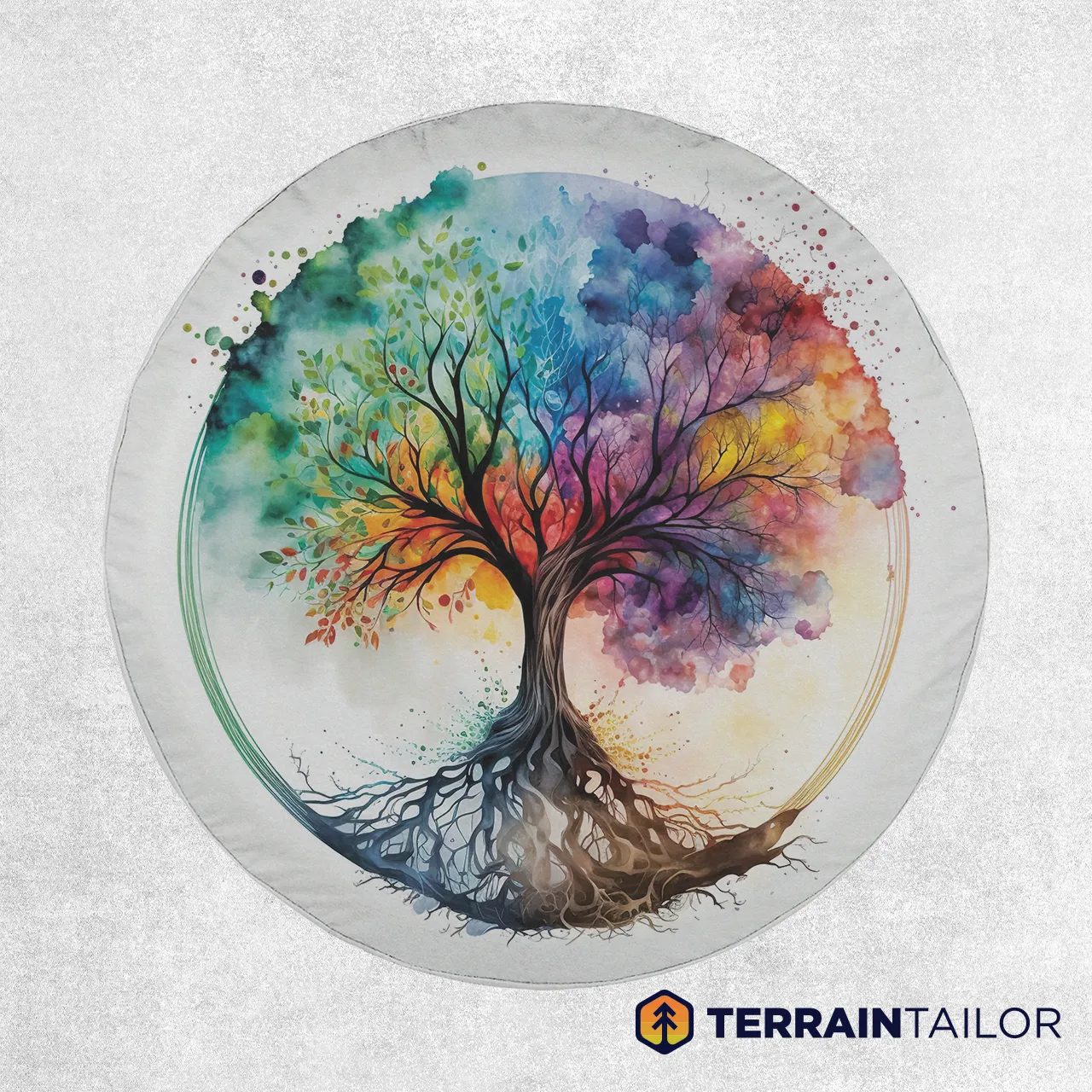 Watercolor Tree of Life Spare Tire Cover