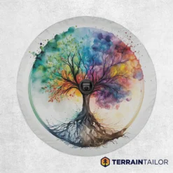 Watercolor Tree of Life Spare Tire Cover
