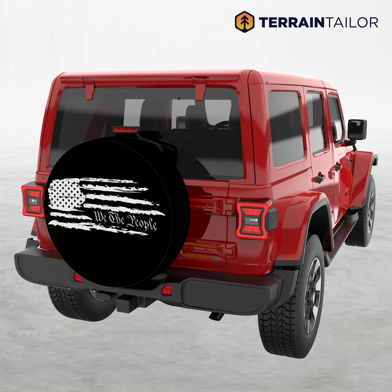 We The People Distressed Flag Spare Tire Cover