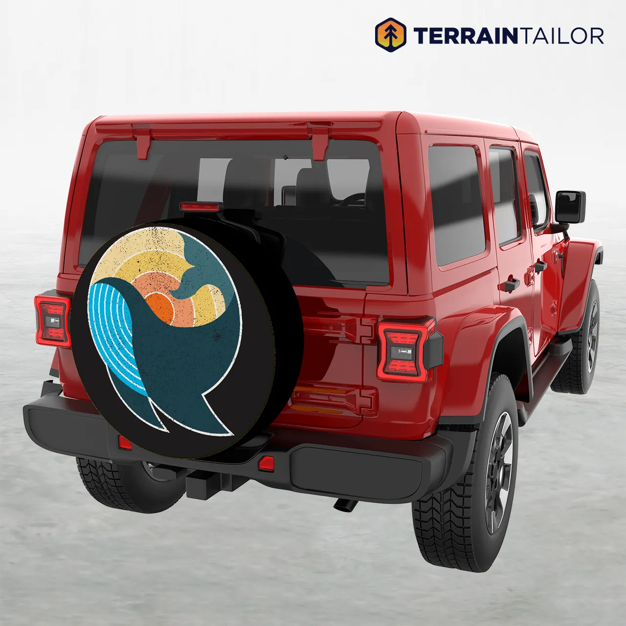 Whale at Sunset Spare Tire Cover