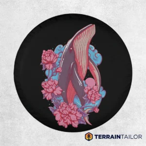 Whale & Flowers - Spare Tire Cover