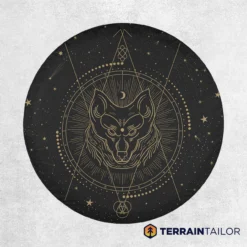 Celestial Wolf Totem Tire Cover – Sacred Geometry Design