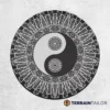 Yin Yang Mandala Tire Cover – Black and White Geometric Design
