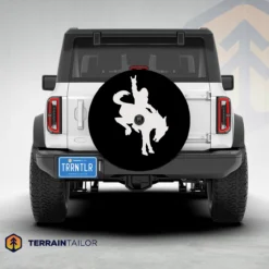 Bigfoot Riding a Bronco Spare Tire Cover