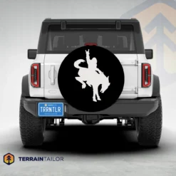 Bigfoot Riding a Bronco Spare Tire Cover