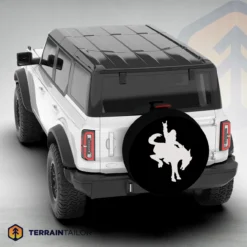 Bigfoot Riding a Bronco Spare Tire Cover