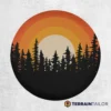 Forest Silhouette Sunset Spare Tire Cover