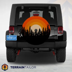 Forest Silhouette Sunset – Spare Tire Cover