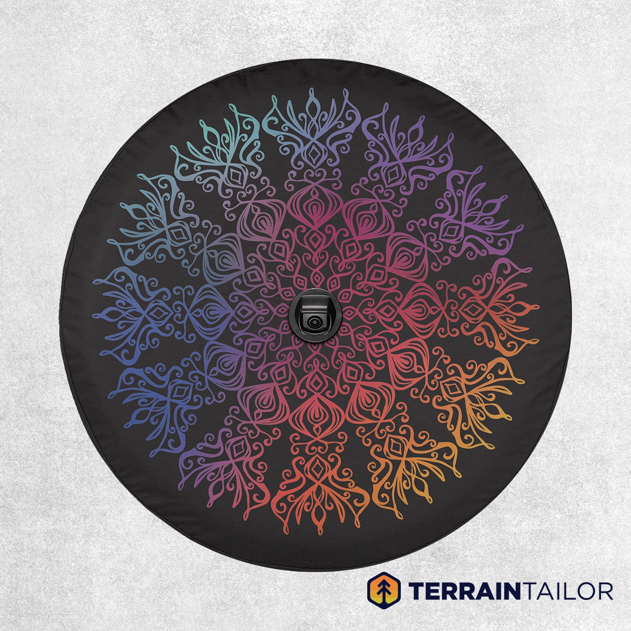 Gradient Mandala Spare Tire Cover