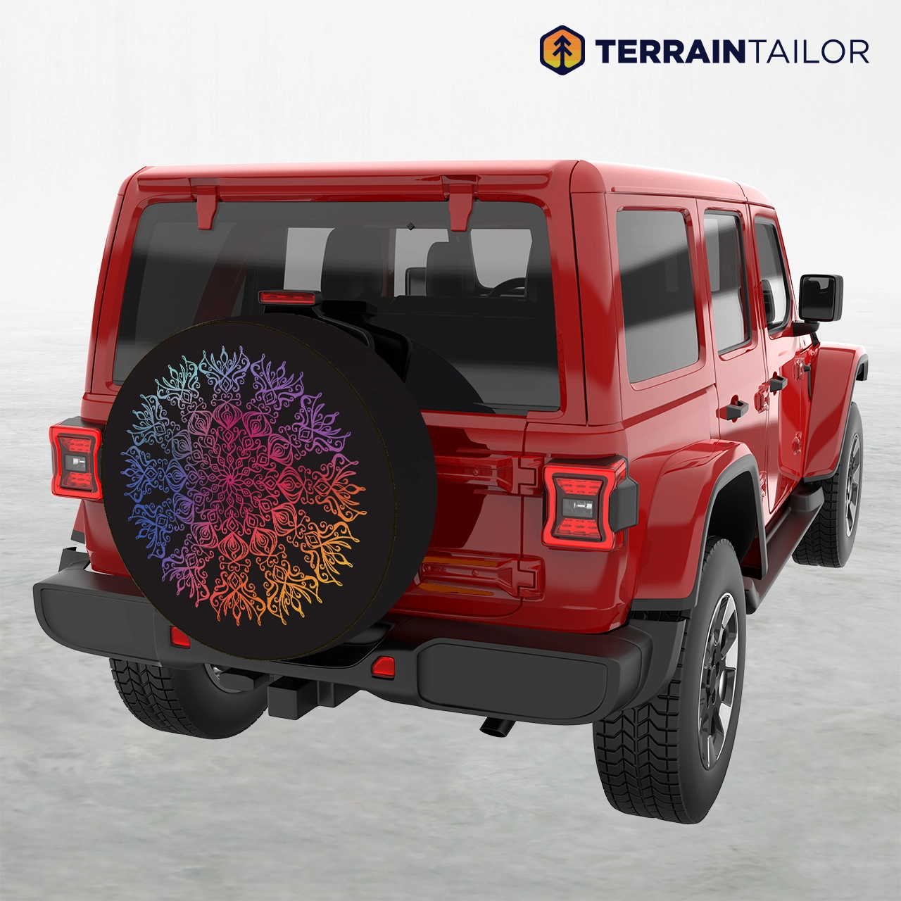 Gradient Mandala Spare Tire Cover