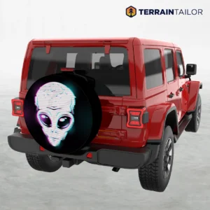 Alien Glitch Head Spare Tire Cover