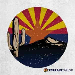 Arizona Flag Desert Landscape Spare Tire Cover