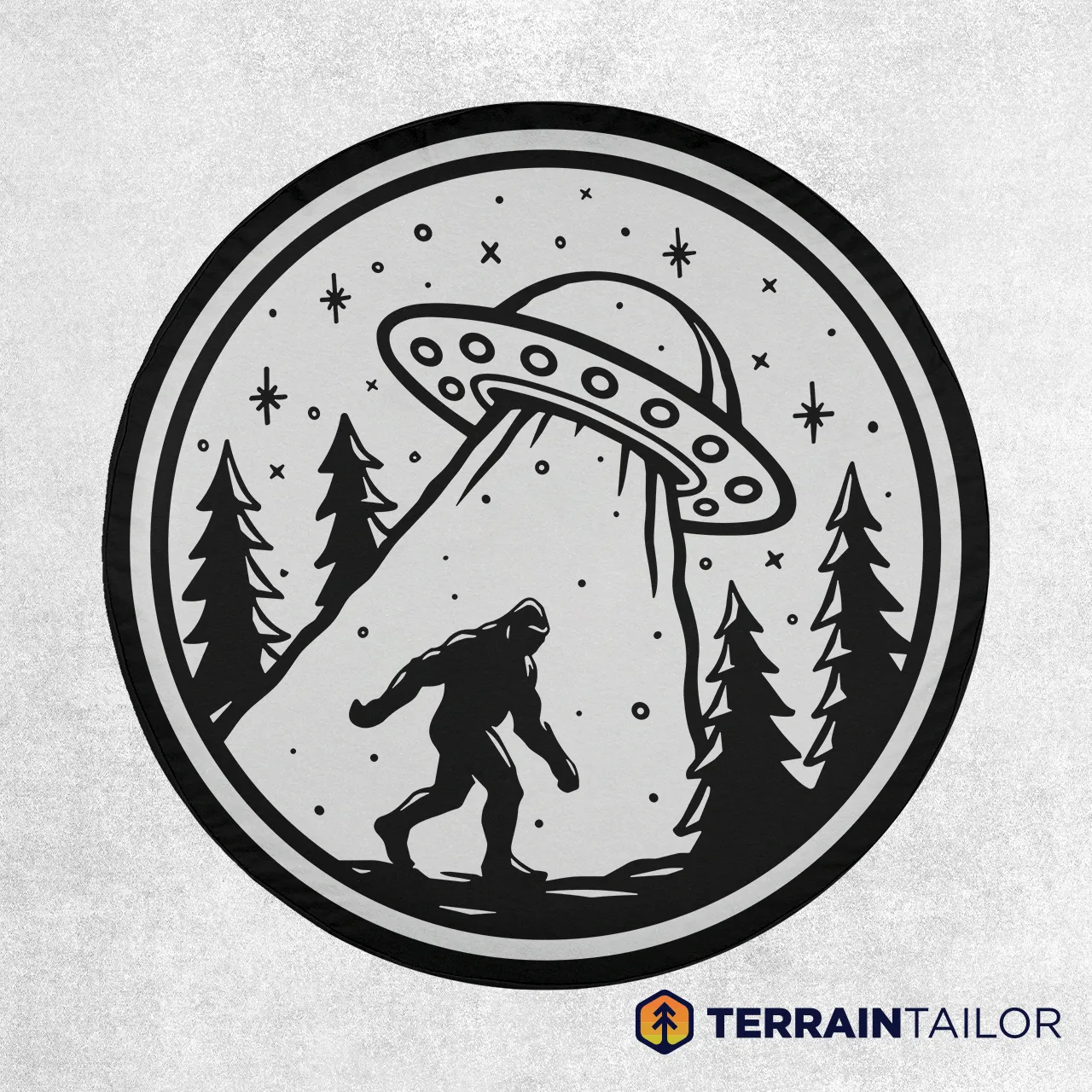 Bigfoot UFO Encounter Spare Tire Cover