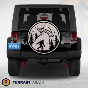 Bigfoot UFO Encounter Spare Tire Cover