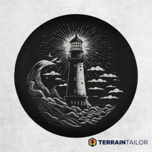 Beacon in the Storm Lighthouse Tire Cover