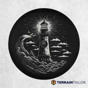 Beacon in the Storm Lighthouse Tire Cover