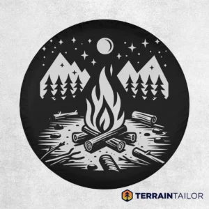 Campfire Night Scene Spare Tire Cover