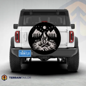 Campfire Night Scene Spare Tire Cover