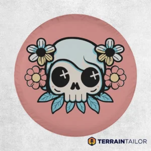 Floral Skull Charm Tire Cover