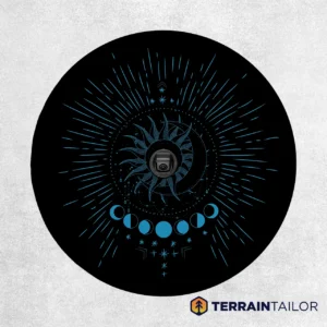 Celestial Sun and Moon Starburst Spare Tire Cover