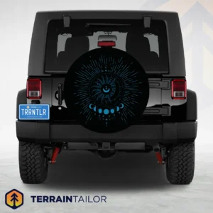 Celestial Sun and Moon Starburst Spare Tire Cover