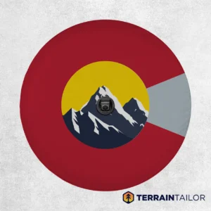 Colorado Flag Rocky Mountain Backdrop Spare Tire Cover
