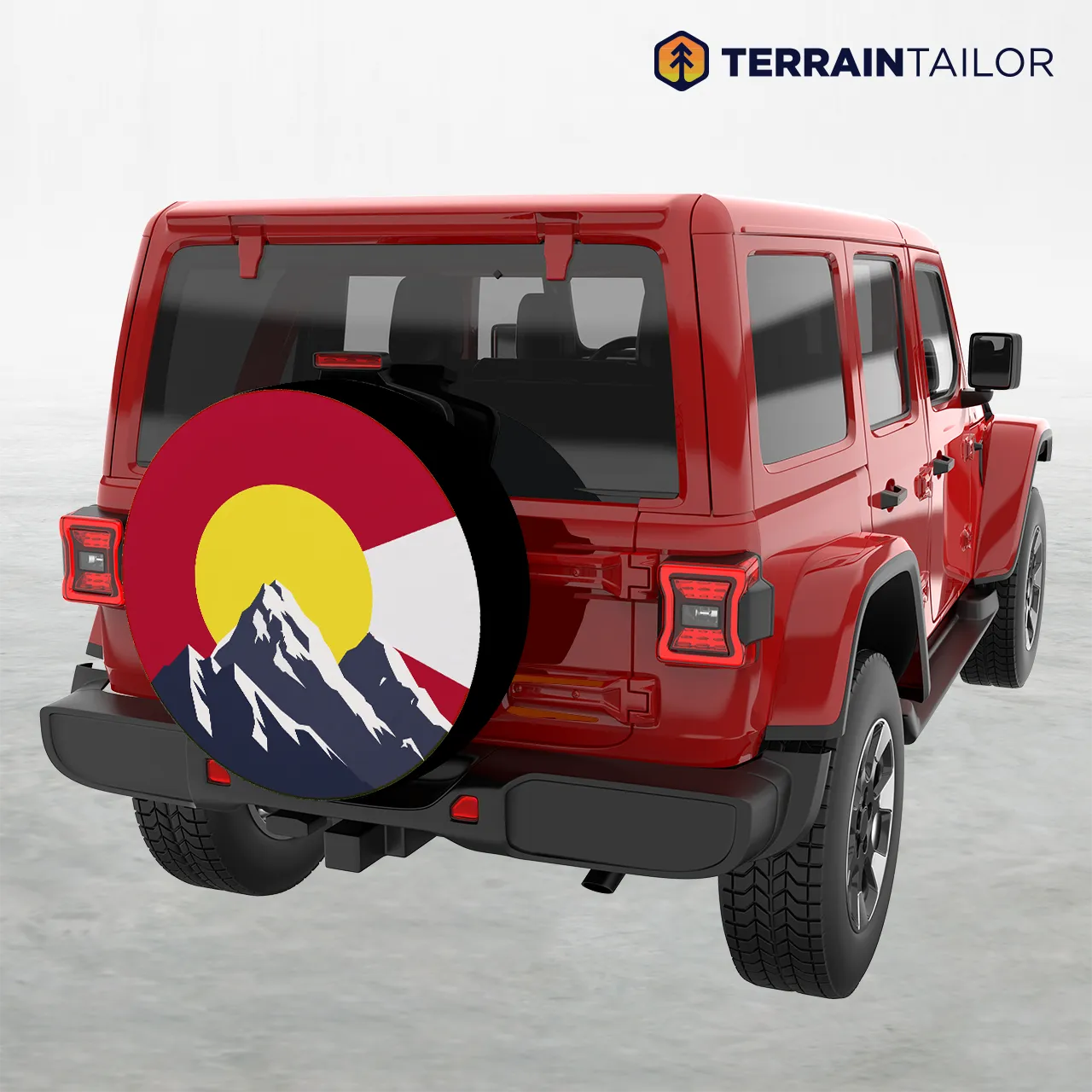 Colorado Flag Mountain Foreground Spare Tire Cover