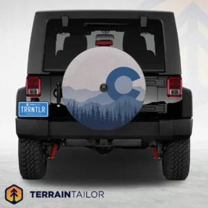 Colorado Mountains Blue Tone Spare Tire Cover