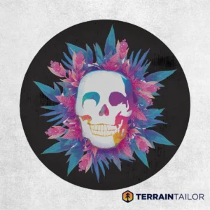 Colorburst Skull Floral Spare Tire Cover