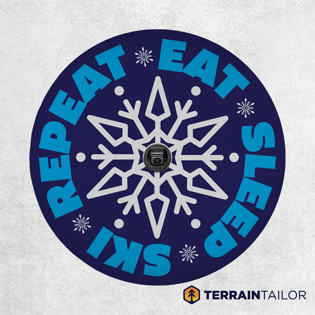 Eat Sleep Ski Repeat Spare Tire Cover