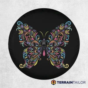 Floral Butterfly Spare Tire Cover