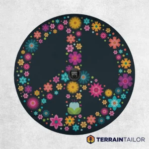 Flower Peace Sign Spare Tire Cover