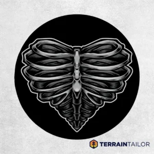 Heart Skeleton Ribcage Spare Tire Cover