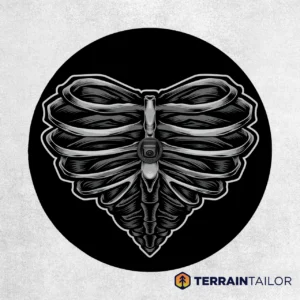 Heart Skeleton Ribcage Spare Tire Cover