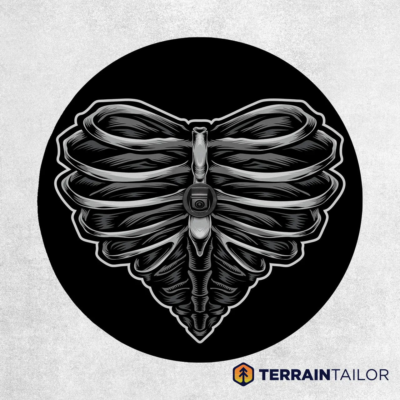 Heart Skeleton Ribcage Spare Tire Cover